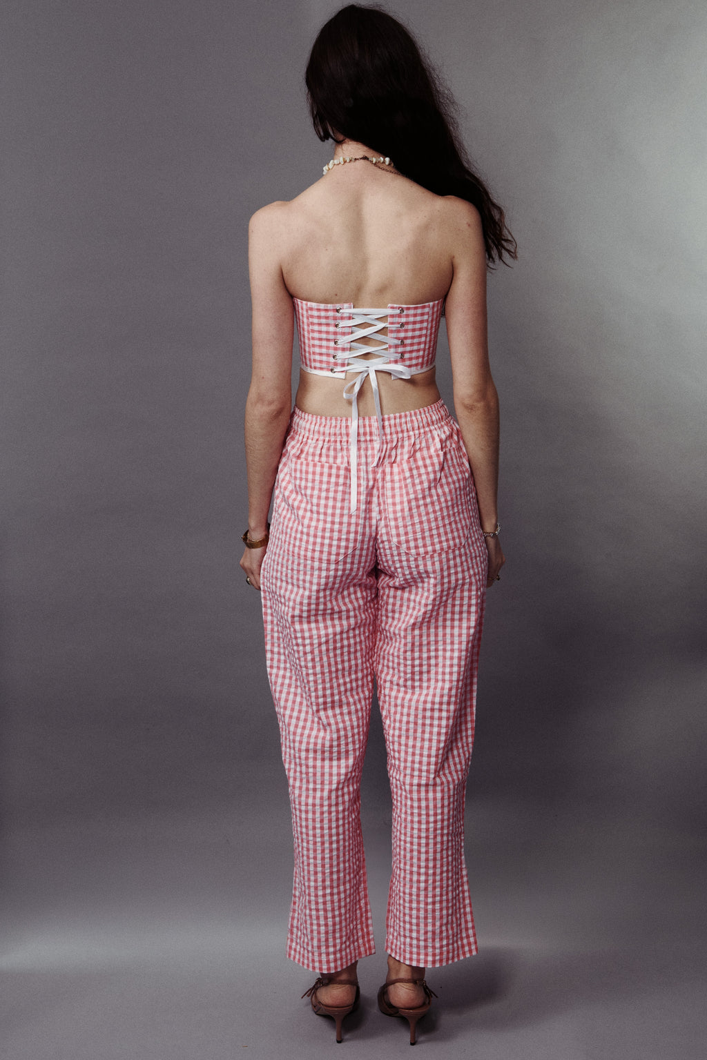 PINK GINGHAM GEORGIA PANTS
