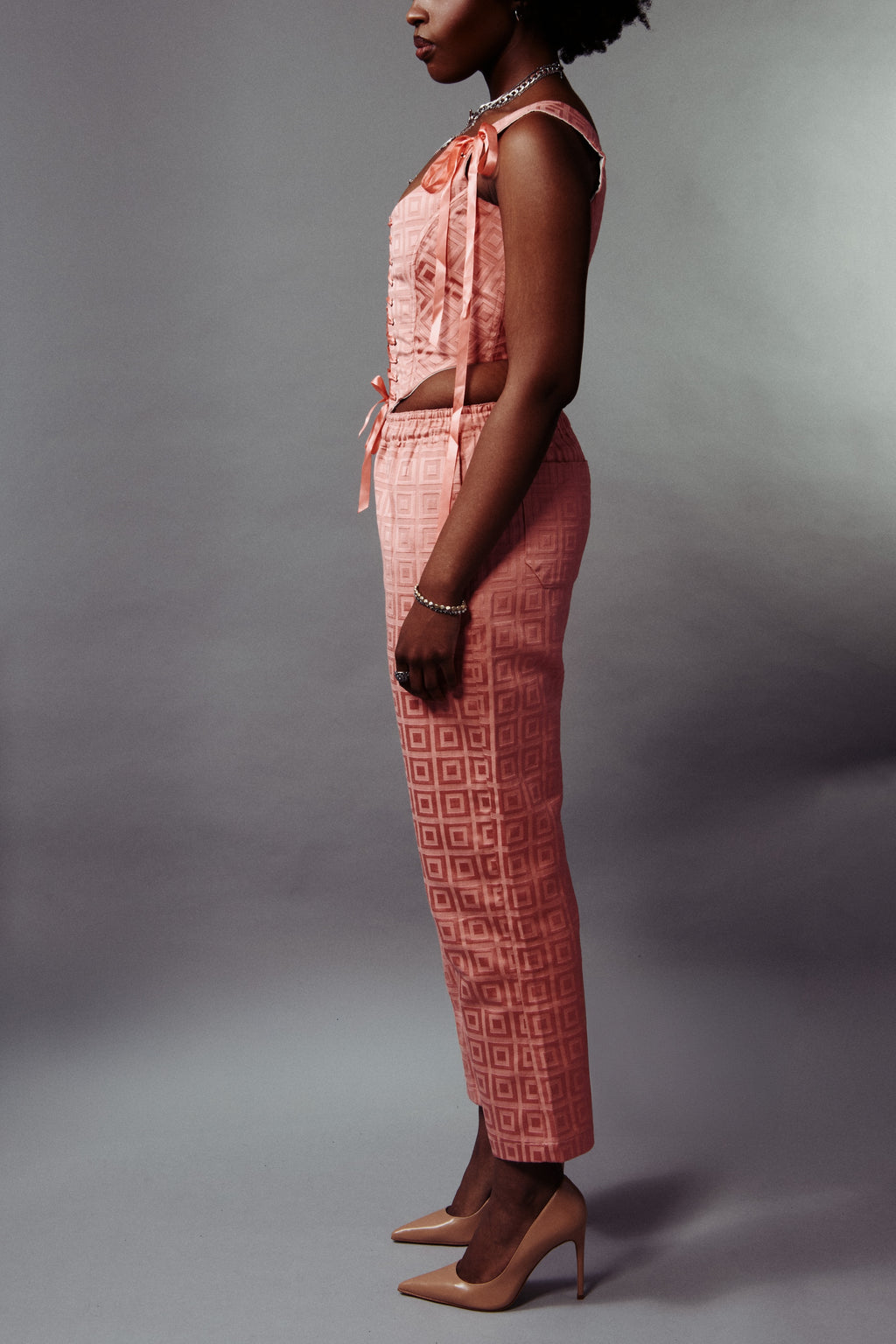 PINK SQUARED GEORGIA PANTS