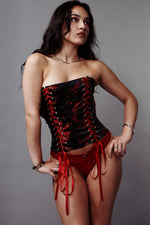 GABRIELLA CORSET IN RED PLUM BLOSSOM
