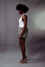 TAN PLAID SLEEP SHORTS