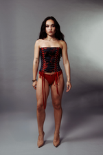GABRIELLA CORSET IN RED PLUM BLOSSOM