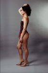 GABRIELLA CORSET IN RED PLUM BLOSSOM