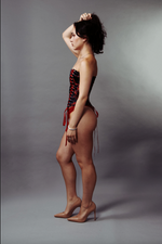 GABRIELLA CORSET IN RED PLUM BLOSSOM