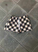 TAN PLAID SLEEP SHORTS