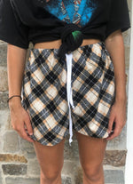 TAN PLAID SLEEP SHORTS
