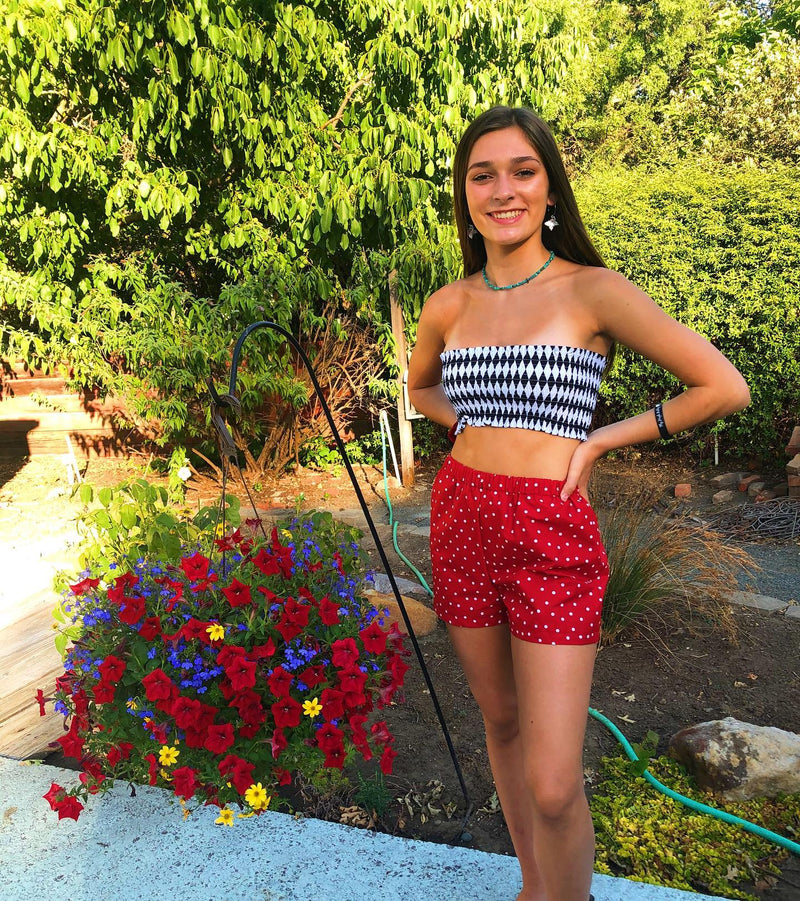 RED POLKA DOT KELLY SHORTS