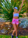 PINK PATCHWORK NATALIE SHORTS