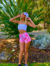PINK PATCHWORK NATALIE SHORTS