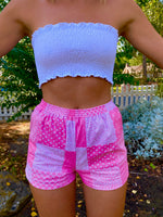 PINK PATCHWORK NATALIE SHORTS
