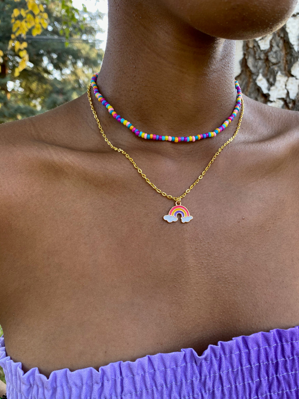 RAINBOW PENDANT NECKLACE