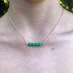 GREEN BEADED BAR NECKLACE