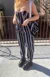 WHITE STRIPED TOTE BAG