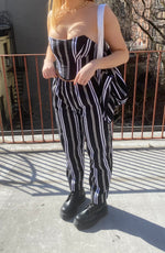 WHITE STRIPED TOTE BAG