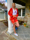 BLEACHED BIKER SHORTS