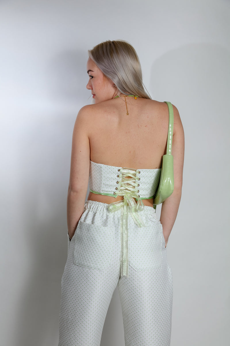 GREEN DOTTED KIANA TOP