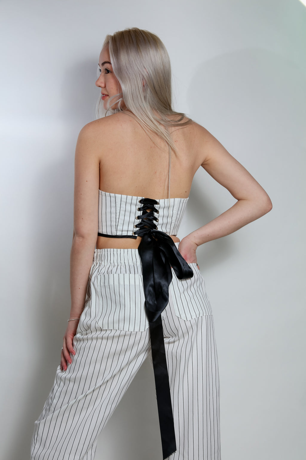 BLACK STRIPED KIANA TOP