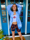 BLEACHED BIKER SHORTS