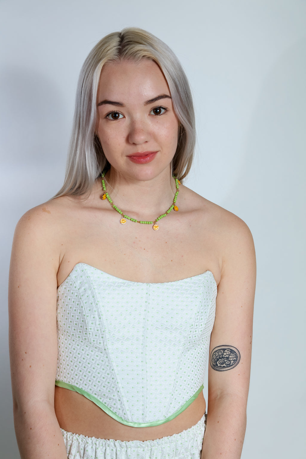 GREEN DOTTED KIANA TOP