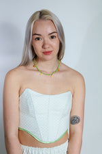 GREEN DOTTED KIANA TOP