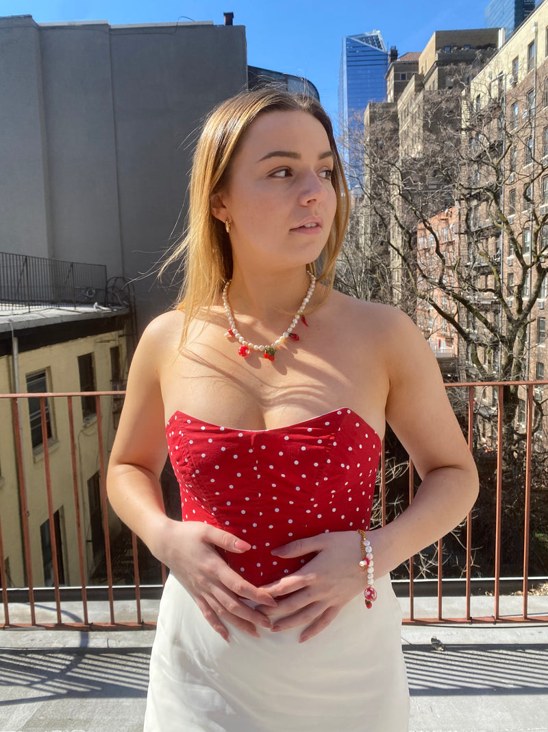 RED HOT POLKA DOT KIANA TOP