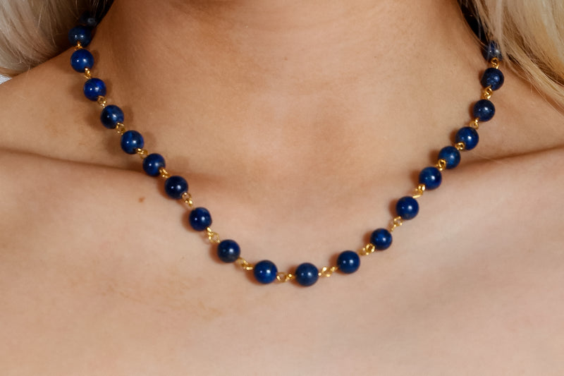 LAPIS CRYSTAL NECKLACE
