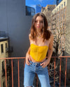 YELLOW VELVET KIANA TOP