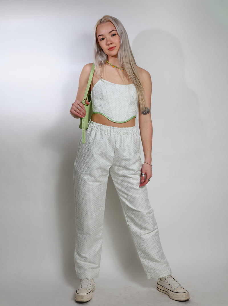 GREEN DOTTED KIANA TOP