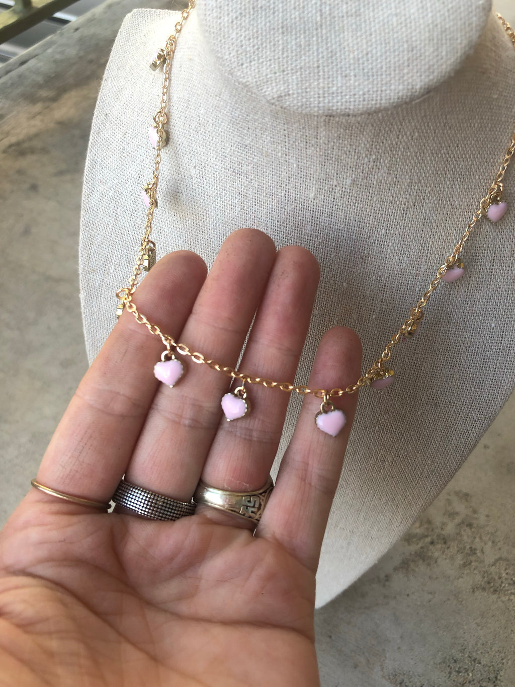 PINK HEART NECKLACE